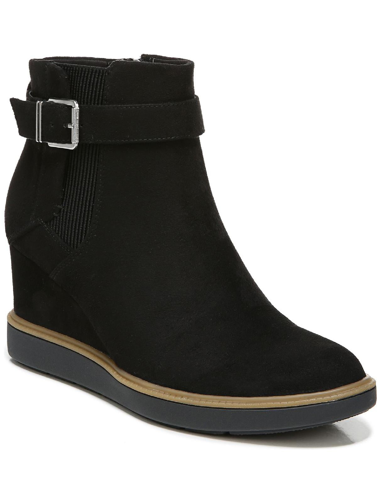 Dr. Scholl's Shoes Womens Jacinda Faux Suede Buckle Ankle Boots
