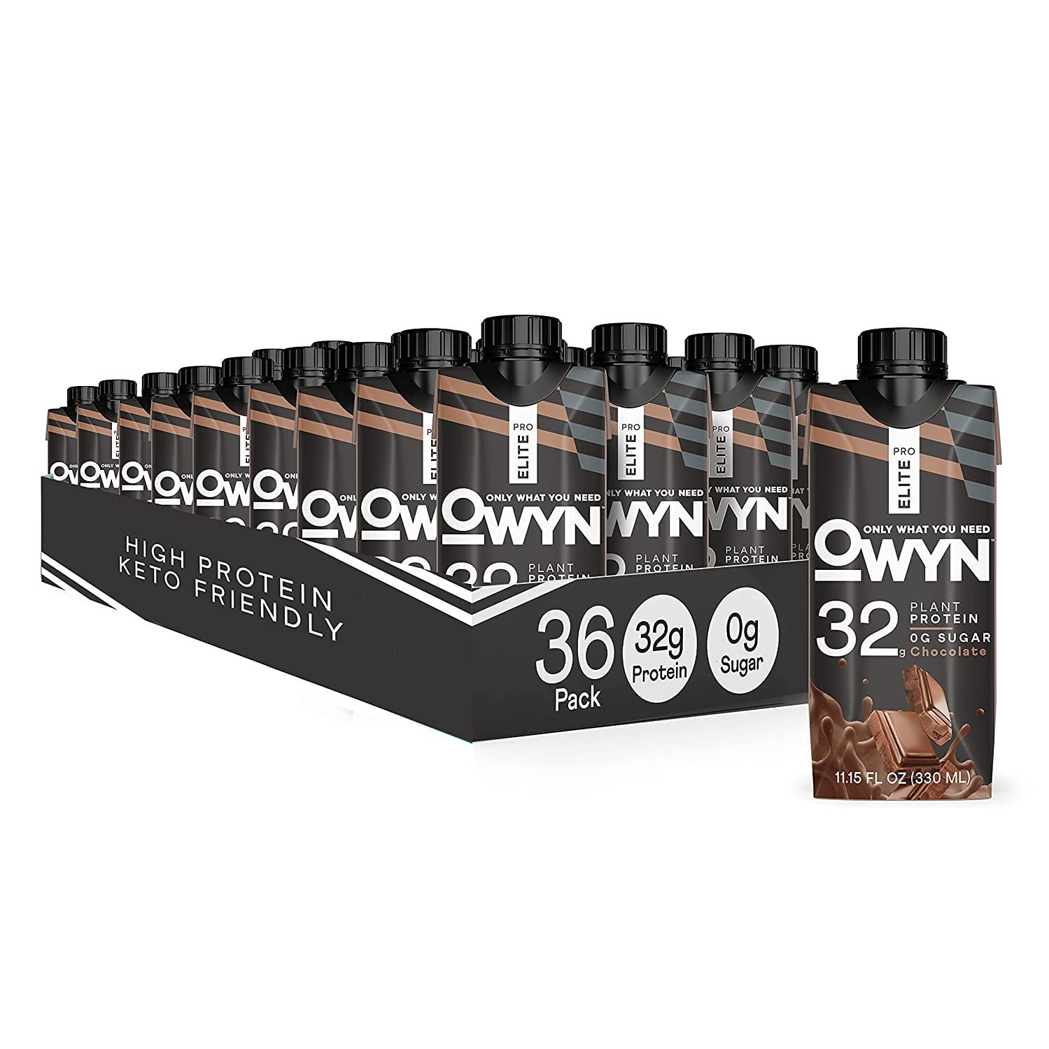 Owyn Pro Elite Vegan High Protein Shake, Chocolate, 32g PlantBased