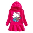 thumbnail image 5 of Hello Kitty lindo dibujo animado impreso bebé vestido con volantes traje de niños Sudadera con capucha de algodón puro vestido de suéter falda Casual para niñas y niños, 5 of 5