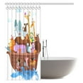 thumbnail image 2 of MYPOP Happy Animals in Noah's Ark Clipart Religion Religious Artwork Fabric Bathroom Shower Curtain with Hooks, 60 X 72 Inches, 2 of 3