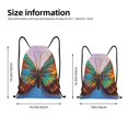 thumbnail image 2 of Daiia Oil Painting Beautiful Butterfly Pattern Drawstring Backpack, Gym Bag, Lightweight Backpack, Water-Resistant Bag Travel Sports Backpack, Fitness Bag, Yoga Bag-Medium, 2 of 6