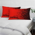 thumbnail image 3 of Halloween Pillow Covers, Linen Long Throw Pillow Case, Fall Horror Spooky Bats Gradient Black Red Holiday Pillow Protector Decorative Cushion Cover for Living Room/Bedroom 20" x 36", 3 of 8