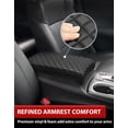 thumbnail image 4 of KBH Center Console Cover for 2013-2018 Acura RDX, Anti-Scratch Leather Armrest Pad Protector Interior Accessories, Black, 4 of 7