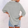thumbnail image 4 of kaprioy Button Down Shirts for Women Dress Shirts Long Sleeve Wrinkle-Free Blouse Casual Solid Office Work Tunic Top Gray, S, 4 of 6