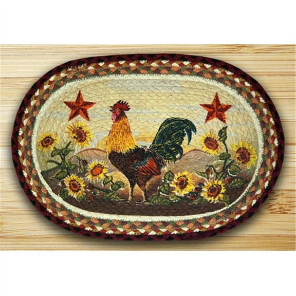 Earth Rugs 48-391MR Oval Shaped Placemat- Morning Rooster