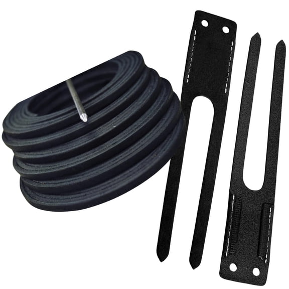 TOFL Baseball Glove Lace Kit | 6 Leather Glove Laces, a Lacing Needle, Set of Thumb & Pinky Straps | Heavy Duty Cowhide for Baseball & Softball Glove Relacing Kit | Black