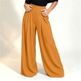 thumbnail image 2 of XuJwPNcy Women Palazzo Pants Wide Leg Baggy Flowy Pants Comfort Soft Pleated Front Vacation Trousers(Yellow,X-Large), 2 of 6