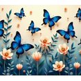 thumbnail image 4 of Beautiful Blue Butterflies and Pink Flowers Background Banner Party Decorations Backdrop Photography Props Spring Events Garden Parties Wedding Decorations, 4 of 4