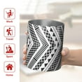 thumbnail image 5 of 12oz Coffee Tumblers Black Geometric Pattern Stainless Steel Vacuum Insulated Travel Tumbler Coffee Cups Mug with Lid and Straw with Cleaning Brush for Cold & Hot Drinks, 5 of 5