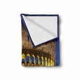 thumbnail image 2 of the Colosseum Soft Flannel Fleece Throw Blanket, Historic Imperial Roman Architecture European Culture, Cozy Plush for Indoor and Outdoor Use, 70" x 90", Royal Blue Yellow Brown, by Ambesonne, 2 of 6
