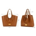 thumbnail image 5 of Wrangler Tote Bag for Women Vegan Leather Large Shoulder Purse, Brown, 5 of 8