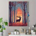 thumbnail image 4 of Toile Murale Coucher de Soleil sur Forêt de Cerfs 15,75 X 11,81 Pouces, 4 of 8