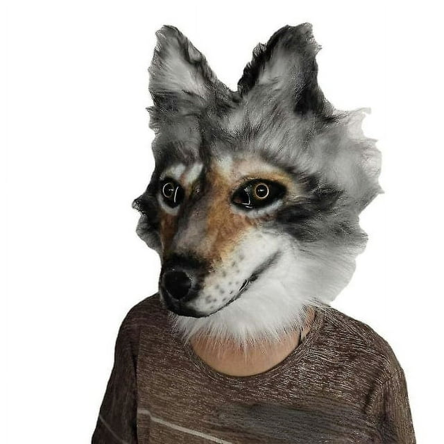 Máscara de Halloween accesorios para actuación en escenario vestido cos de perro lobo brillar Electrónica