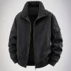 thumbnail image 1 of RKSTN Men Polyester Blouse Men's Winter Thick Solid Color Collar Jacket With Long Sleeves Pockets Zipper Jacket zip up hoodie, 1 of 7