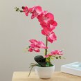 thumbnail image 4 of Yuarrent Orquídeas artificiales Flor Decoración para el hogar Ligero Decoración falsa Plantas Cuenco blanco Olla Cocina Oficina Balcón Decoración Rojo Yuarrent HA084089-03, 4 of 6