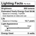 thumbnail image 4 of GE A19 LED Bulbs, 60W Equivalent, 2CCT Color Select Relax Soft White  Refresh Daylight, Enclosed Fixture Rated, 8W, 800 Lumens, Glass, Dimmable, UL Listed, E26 Medium Base 4 Pack, 4 of 7