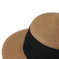 thumbnail image 6 of Cutuoiiu Hat for Women Flat Top Straw Sun Hat Pleated Fabric Band Wide Brim Adjustable Summer Vacation Hat for Beach Travel Outdoor, 6 of 6