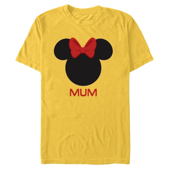 Disney Minnie Mouse Mum Mother Red Bow Family Mother’s Day - Short Sleeve Blended T-Shirt for Adults - Customized-Yellow