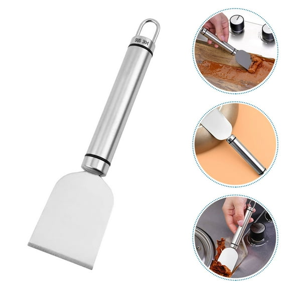 ROSENICE 2Pcs Cleaning for Glass Cleaning Stainless Steel Scraper in Silver 18.8x4.7x1.8in