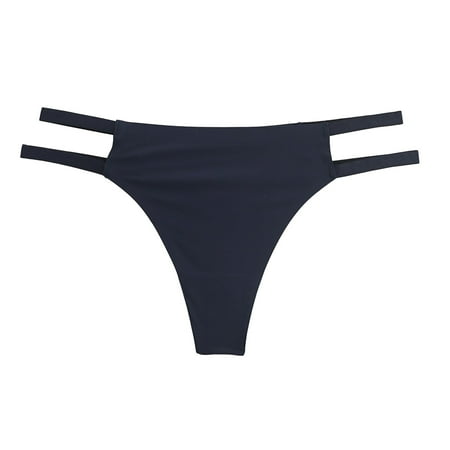 

GWAABD Womens Underwear High Cut Ice Silk Traceless Thong Women s Sense Low Waist Bikini Panties Large Size Style Women T Pants