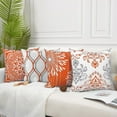 thumbnail image 2 of Decorative Throw Pillow Covers 20x20 inch Set of 4,Orange and White Modern Simple Square Pillow Case Cushion Cover for Sofa Couch Farmhouse Outdoor Living Room, 2 of 6