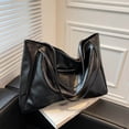 thumbnail image 7 of Womens Black Faux Faux Leather Tote Bag, Everyday Shoulder Bag & Work Tote Purse, Lightweight Versatile Carryall,Size Free Size, 7 of 7