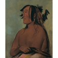 thumbnail image 3 of George Catlin 15x18 Black Modern Framed Museum Art Print Titled - Pa-Ris-Ka-Roo-Pa, Two Crows, the Younger (1832), 3 of 5