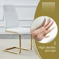 thumbnail image 6 of StnTalk Modern Dining Table Set for 6, 71" Glass Dining Table Top and Gold Metal Table Legs, Rectangle Dining Tables with 6 White Upholstered Dining Chairs for Dining Room and Kitchen., 6 of 8