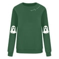thumbnail image 6 of HAOTAGS Halloween Shirt for Women Graphic Print Sweatshirts Fall Long Sleeve Crewneck Pullover Tops Army Green Size 2XL, 6 of 6