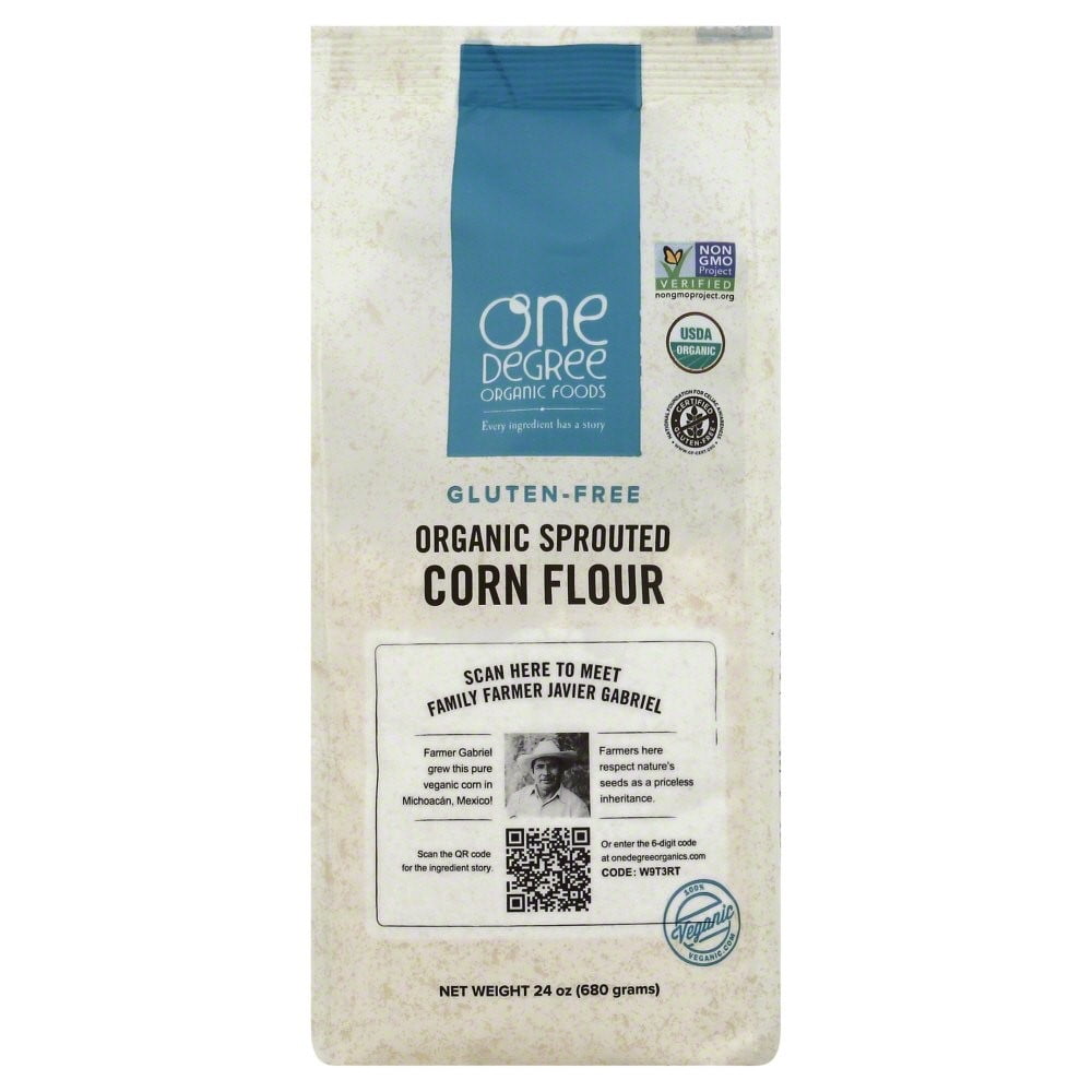 One Degree Organic Gluten Free Sprouted Corn Flour, 24 Oz
