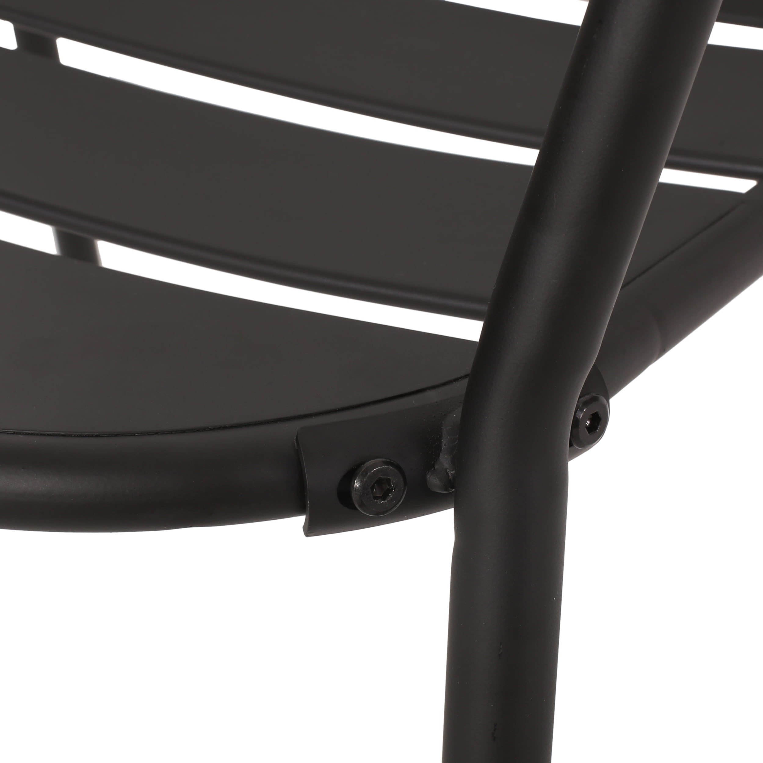 Scaggs Metal Outdoor 3 Piece Bistro Set, Matte Black