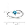 thumbnail image 2 of 14K White Gold Ring Band 1 mm Polished .01ct. Diamond & 4mm Round Gemstone Mounting, Size 9, 2 of 2