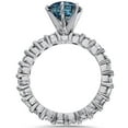thumbnail image 3 of Pompeii 4 3/4ct Blue & White Diamond Eternity Engagement Ring 14K White Gold Lab Grown, 3 of 3