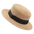 thumbnail image 4 of AJGRHE Womens Mens Wide Brim Straw Panama Hat Fedora Summer Beach Sun Hats UPF Straw Hat for Women Casual Everyday Party Outdoor Beret Black One Size, 4 of 4