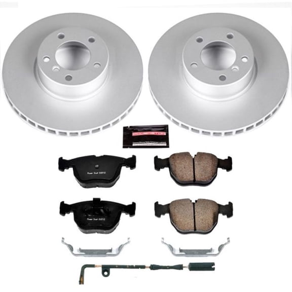 PowerStop Front Geomet Coated Brake Rotor and Pad Kit Fits: BMW Select Models CRK944