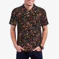 thumbnail image 5 of Yiaed FloralPrint Men's Short Sleeve Polo Shirt,Golf Polo for Men Three-Button Golf Shirt Athletic Casual Collared T-Shirt- 4X-Large, 5 of 7