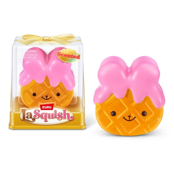 La Squish Waffle Bun Bun by ZURU - Scented Slow Rise Squishy Pink Waffle Bunny Toy for Kids Ages 3