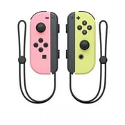 Switch Wireless Controllers with Hand Strap Replacement Wireless Gamepad Joy-con Dual Vibration (Pink&Yellow)