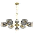 thumbnail image 5 of 60W X 6 Pendleton Metal Chandelier With Electoral Plated Smoked Glass Shades, 5 of 5