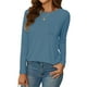thumbnail image 1 of Camiseta NEYOUQE para mujer, manga larga, holgada, azul, XL, 1 of 6