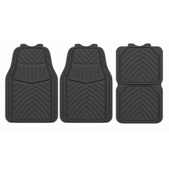 AUTO DRIVE 4-PIECE All Season Car Floor Mats Black