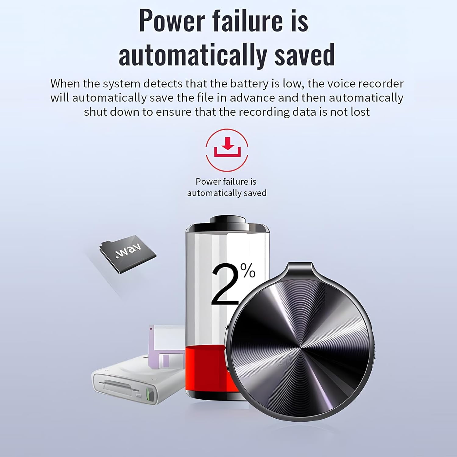 HD Smart Voice Recorder with One-Touch Recording & Playback, Recording Device for Lectures, Meetings, Intervie (8 GB)