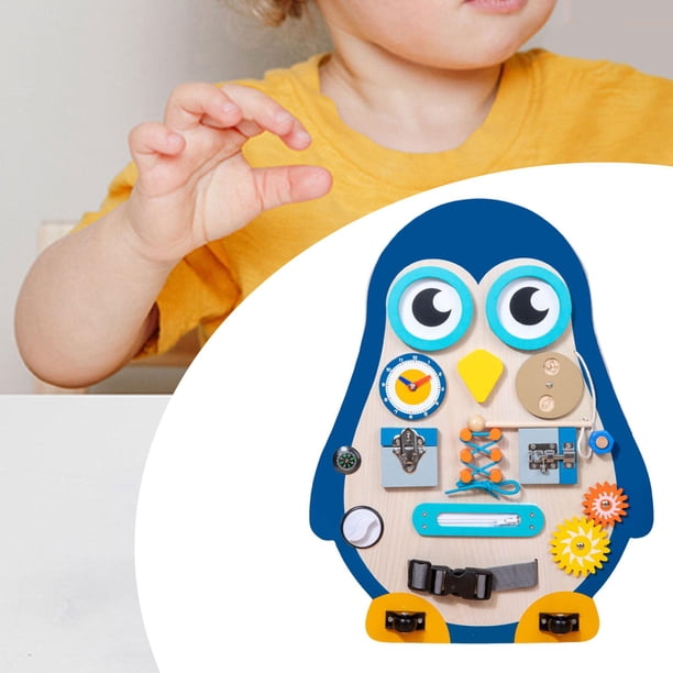 Penguin Busy Board Crecimiento Juguete de viaje Habilidades motoras finas Habilidades básicas para la vida Juguetes sensoriales portátiles CUTICAT tablero ocupado