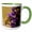 Green/White, variant on 3drose, Usa, Colorado, Jefferson County. Honey Bee on Salvia Blossoms., 11oz Two-tone Yellow Mug