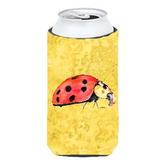 Lady Bug On Yellow Tall Boy bottle sleeve Hugger - 22 To 24 oz.