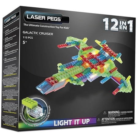 Laser Pegs 12-in-1 Galactic Cruiser Lighted Construction Toy