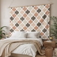 thumbnail image 3 of Ombre Brown Geometric Plaid Retro Abstract Morocco Gingham Tapestry for Bedroom Wall Hanging Tapestry, Ceiling Backdrop Tapestries Poster Blanket Wall Decor for Teens Room Living Room Dorm 59" x 90", 3 of 8