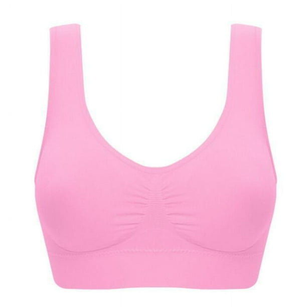 Sujetador deportivo sin almohadilla para el pecho y sin aros de acero, talla grande, para mujer, de una sola capa, sin almohadilla para el pecho, ropa interior para mujer