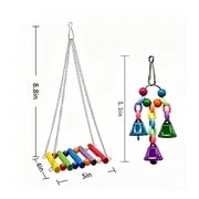 8 Packs Bird Swing Chewing Toys- Parrot Hammock Bell Toys Suitable for Small Parakeets, Cockatiels, Conures, Finches,Budgie,Macaws, Parrots