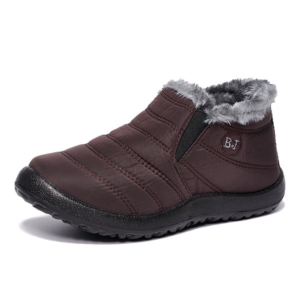 Botas de invierno impermeables, botas de nieve de invierno, botas de tobillo cálidas para exteriores con forro de piel para hombres y mujeres